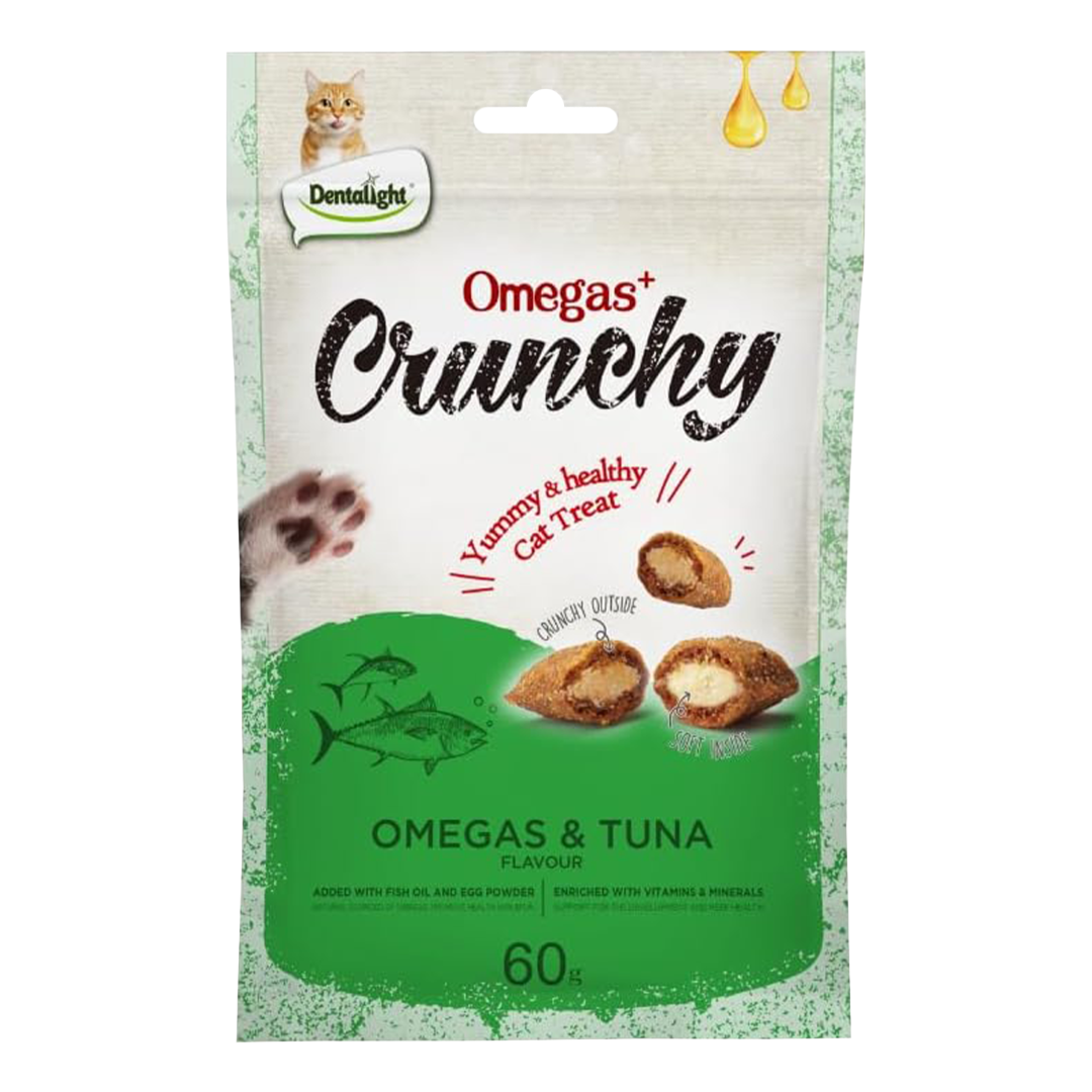 OMEGAS CRUNCHY CAT TREATS TUNA FLAVOUR 60GR